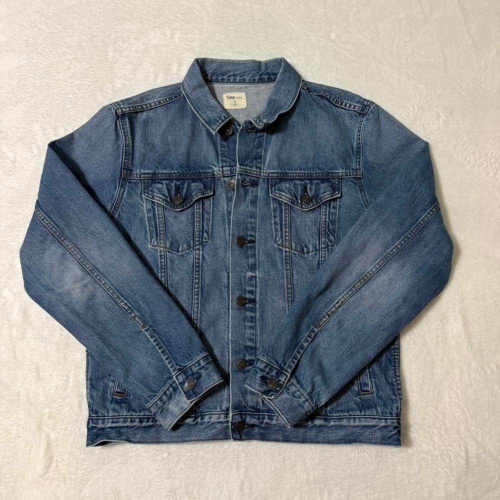 Gap Denim Jacket Women Medium Blue 1969 Trucker Classic Cotton Jean Outerwear